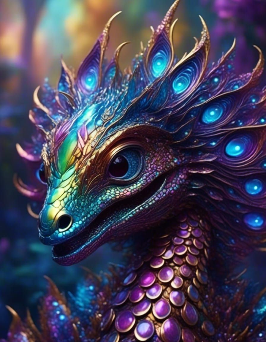 Beautiful Iridescent Dragon Artwork