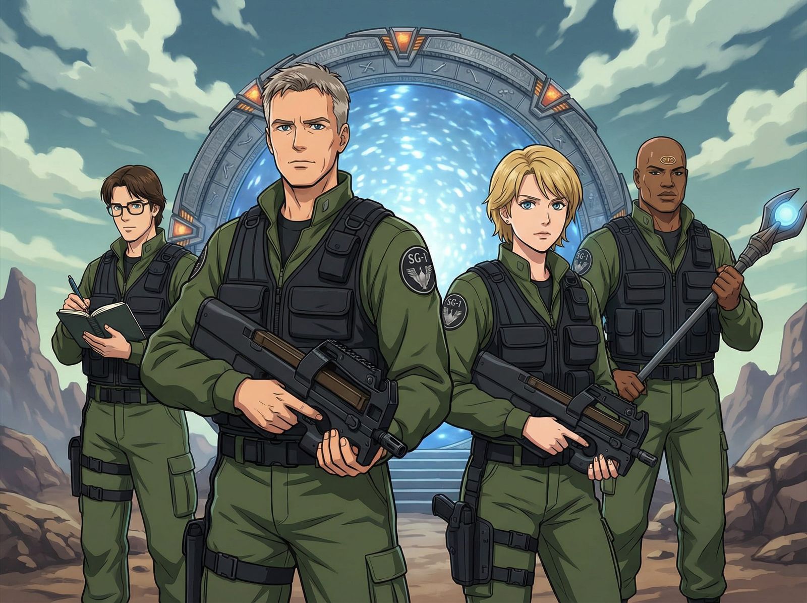 Stargate Team in Anime Style