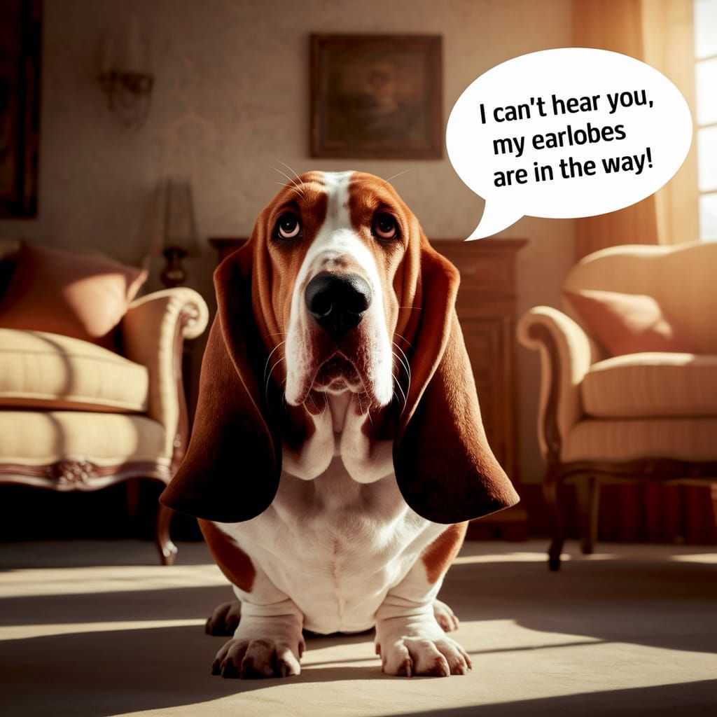 A realistic and detailed Basset Hound