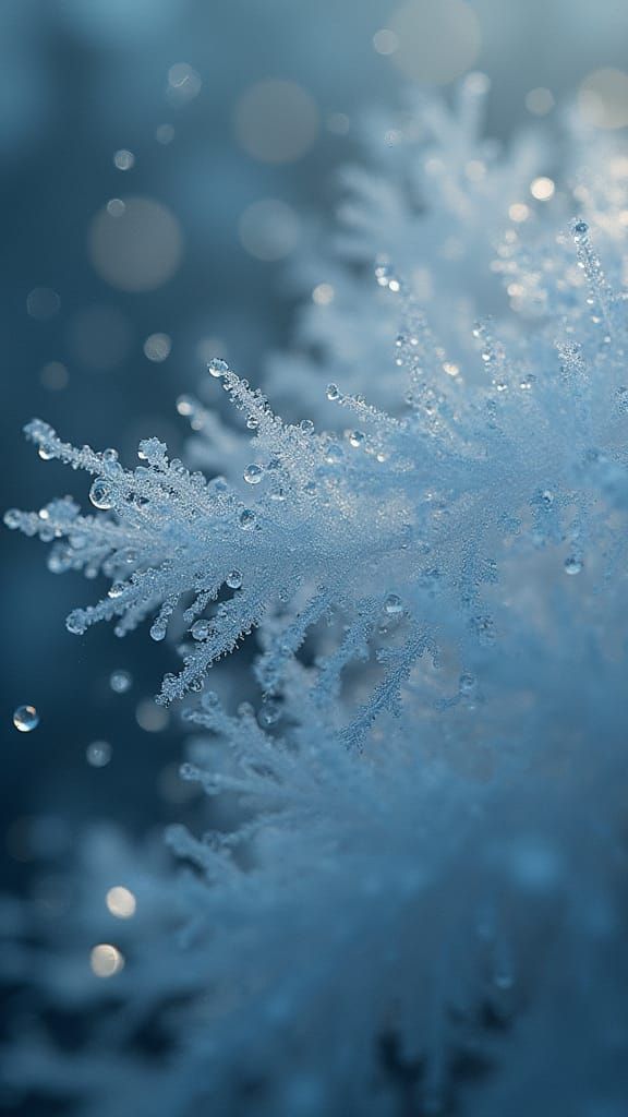 Hyperreal Close-Up of Frost Particles and Icy Breath