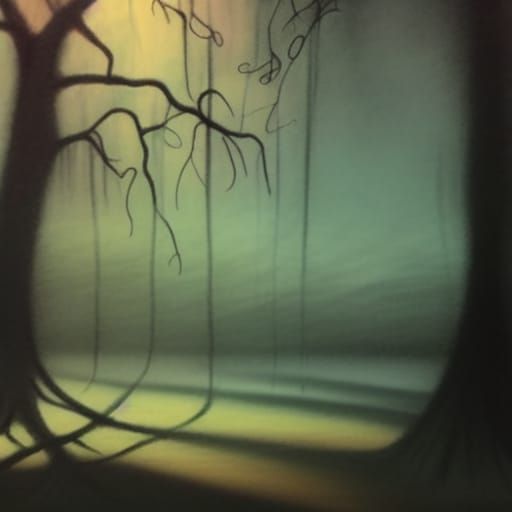 Trees in Vaporwave Chalk Art Style