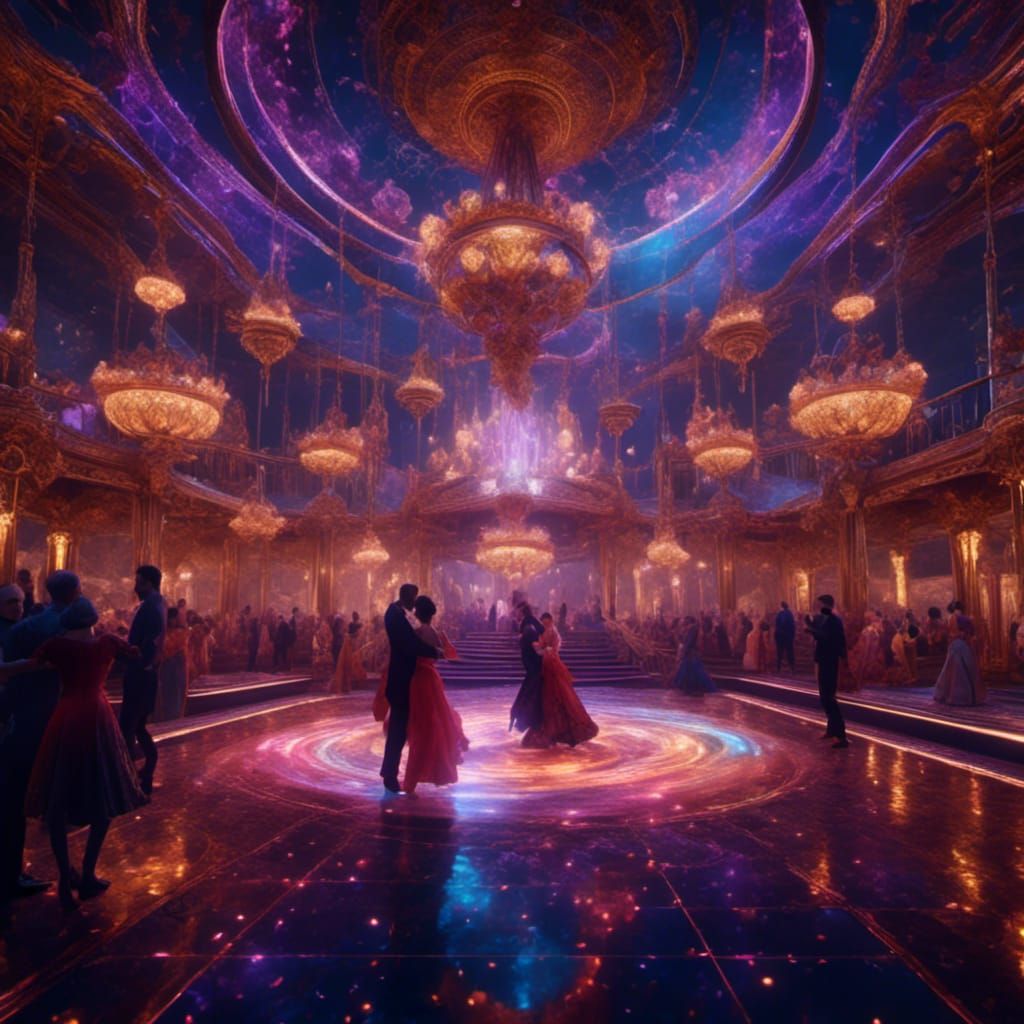 Brightly Lit Dance Floor Fantasy Concept Art