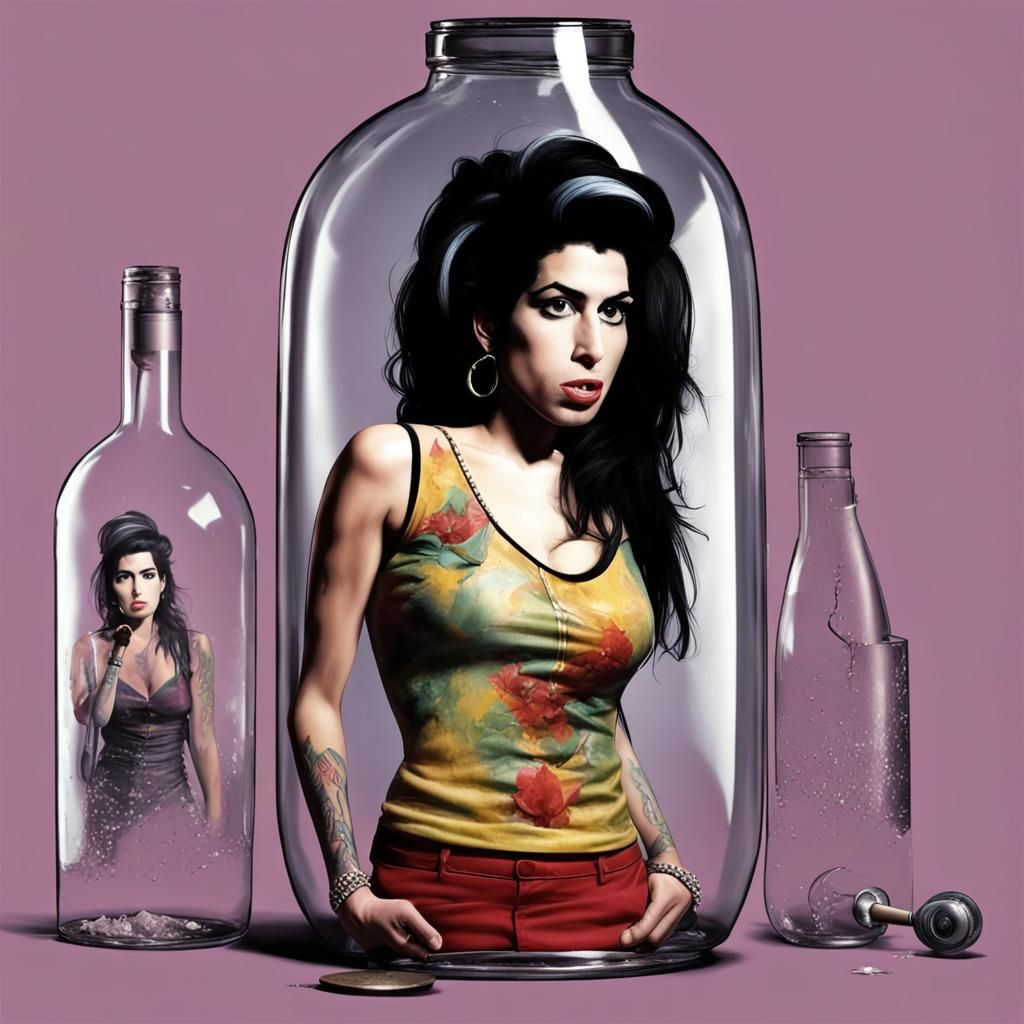 Singer in a Bottle: Hyperrealistic Concert Art