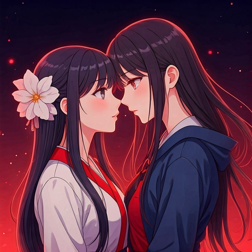 Two Women in Love Anime Art