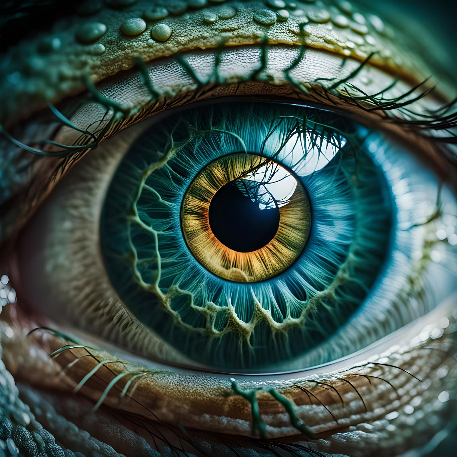 Crystal Clear Microscope Image of Hazel Eyeball