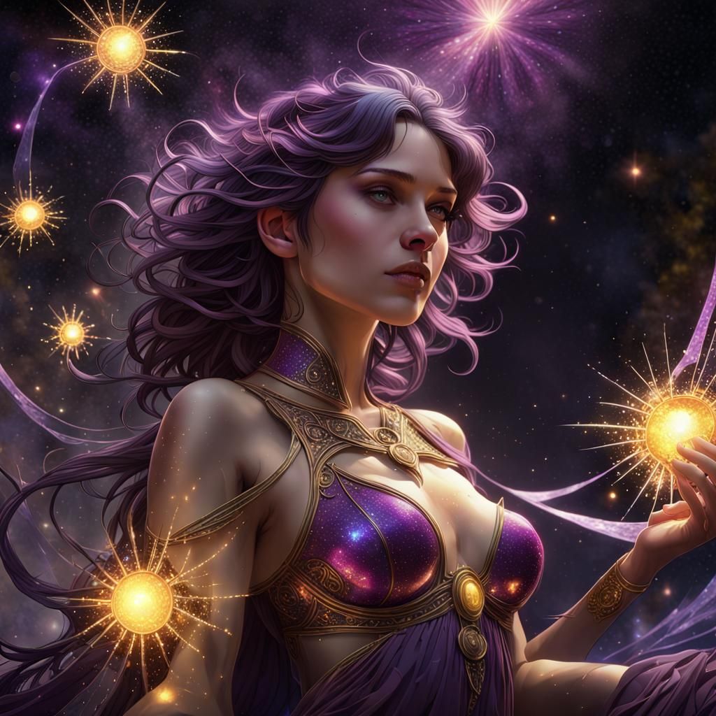 Cosmic Dust Creation: A Dark Fantasy Artscape