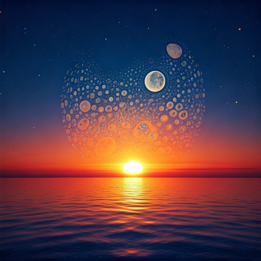 Surreal Sunset Dreamscape in Abstract Expressionist Style