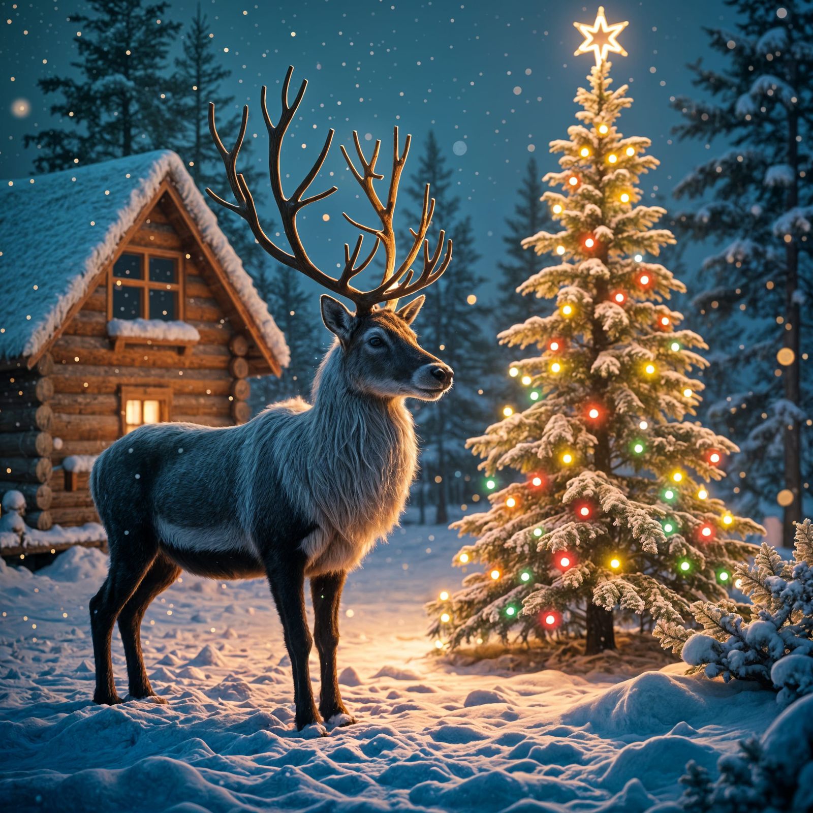 Surreal Christmas Cabin Radiates Joy in Hyperrealistic Splen...