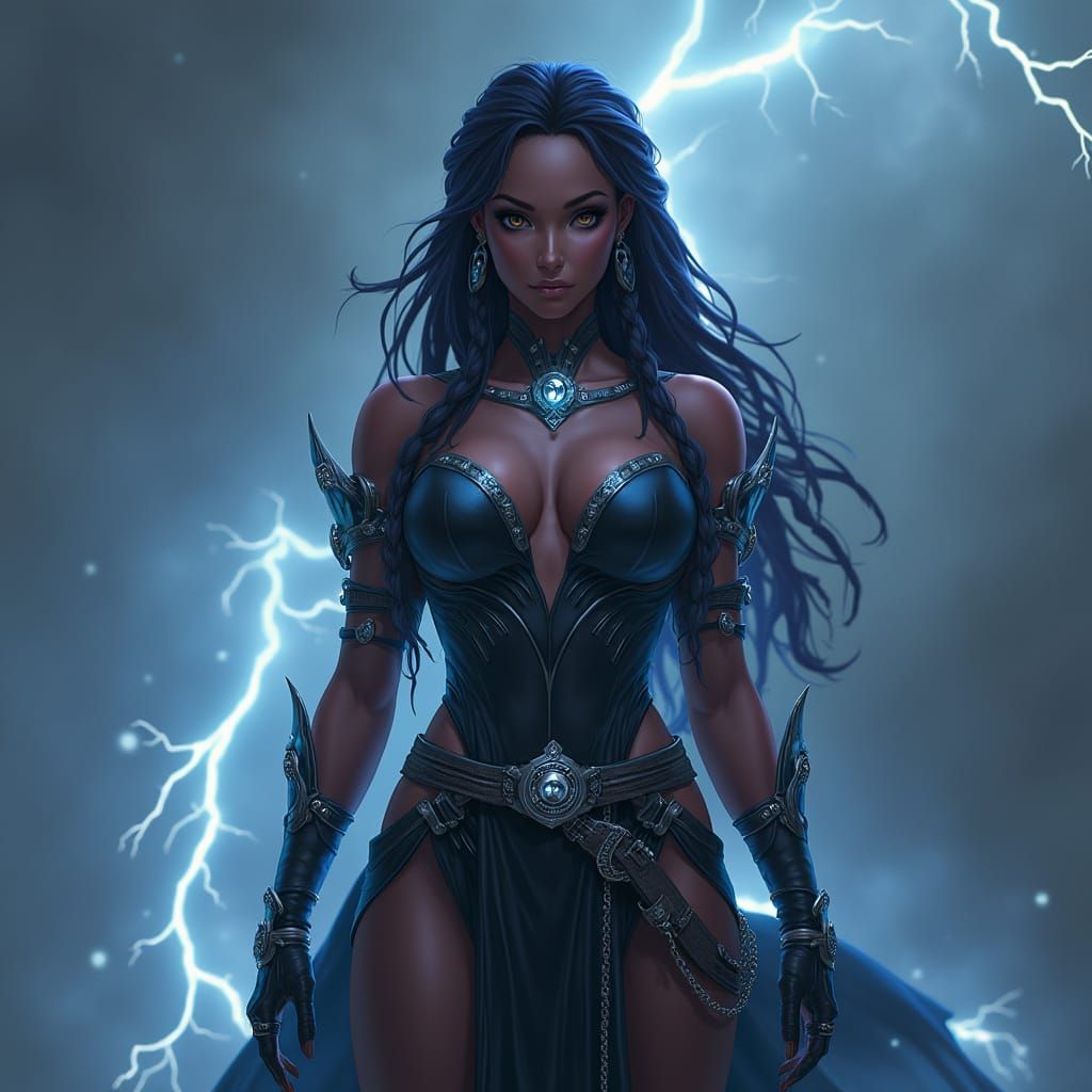 Storm Sorceress in Arcane Industrial Style