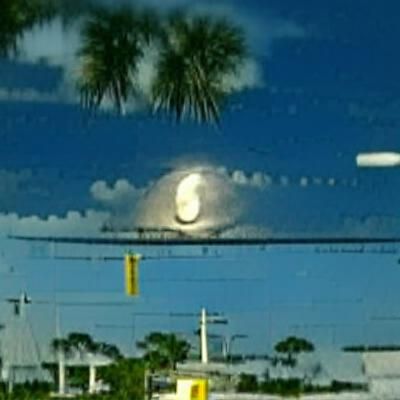 Dramatic Full Moon Over Dark Sky