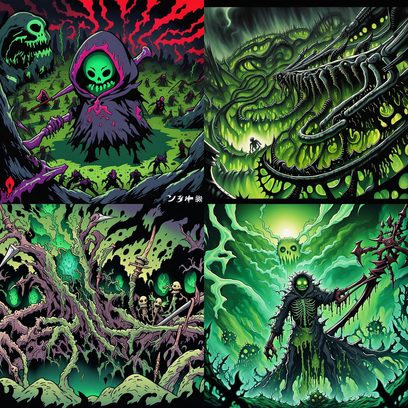 Decaying Necromancer Figure in Manga Style