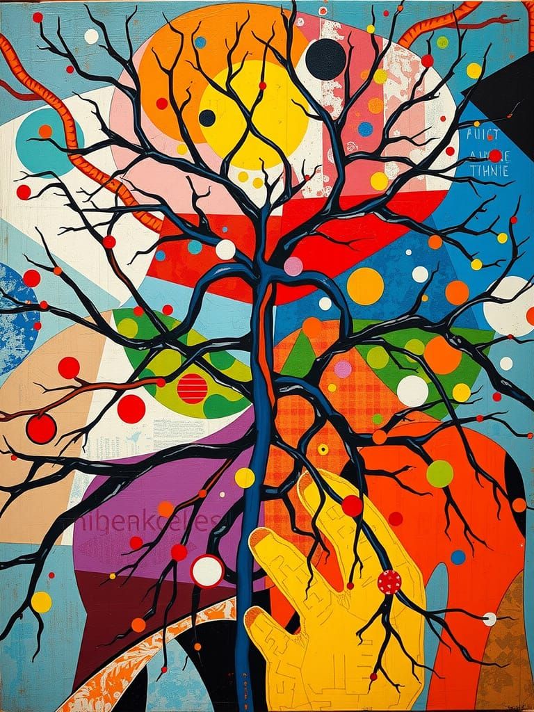 Abstract Nervous System Fusion in Textured Paint