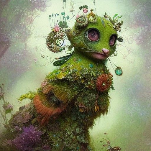 Cute Character in Elaborate Green Dress