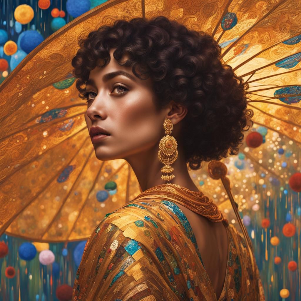 Colorful Dancers in the Style of Gustav Klimt