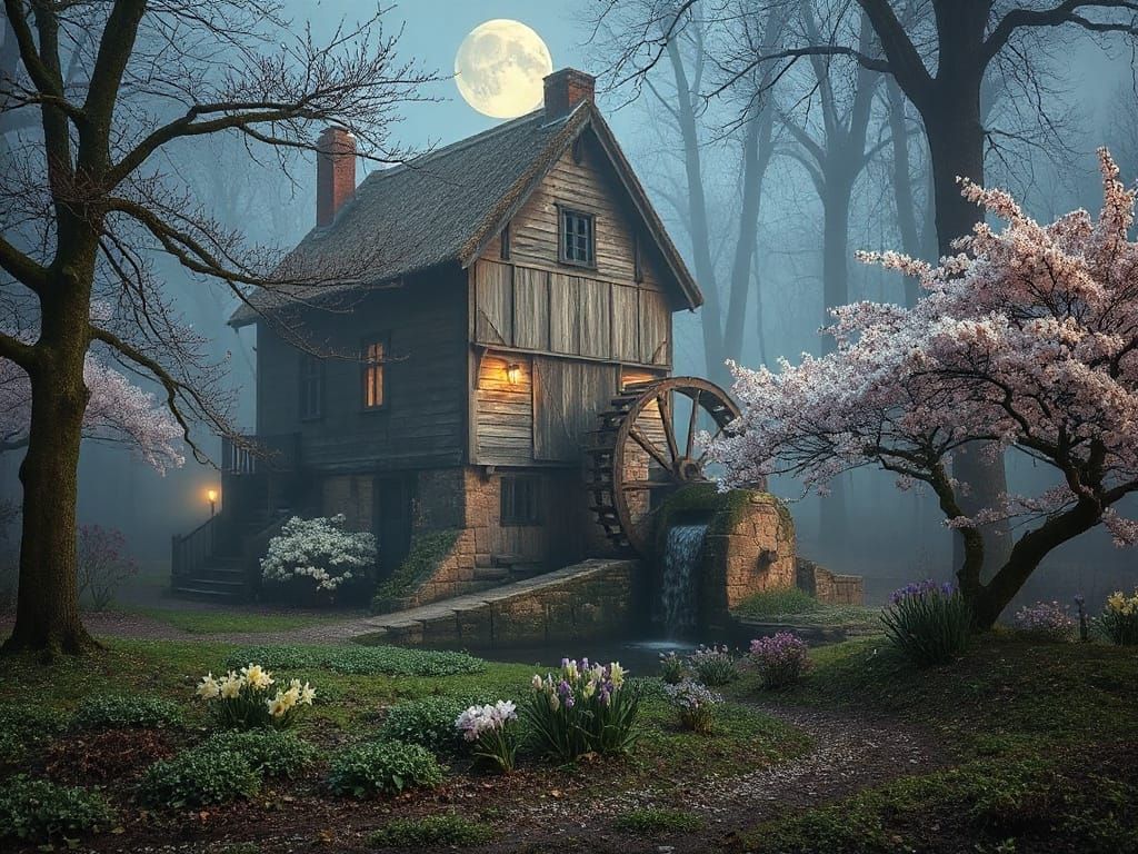Ethereal Springtime Mill in Bloom