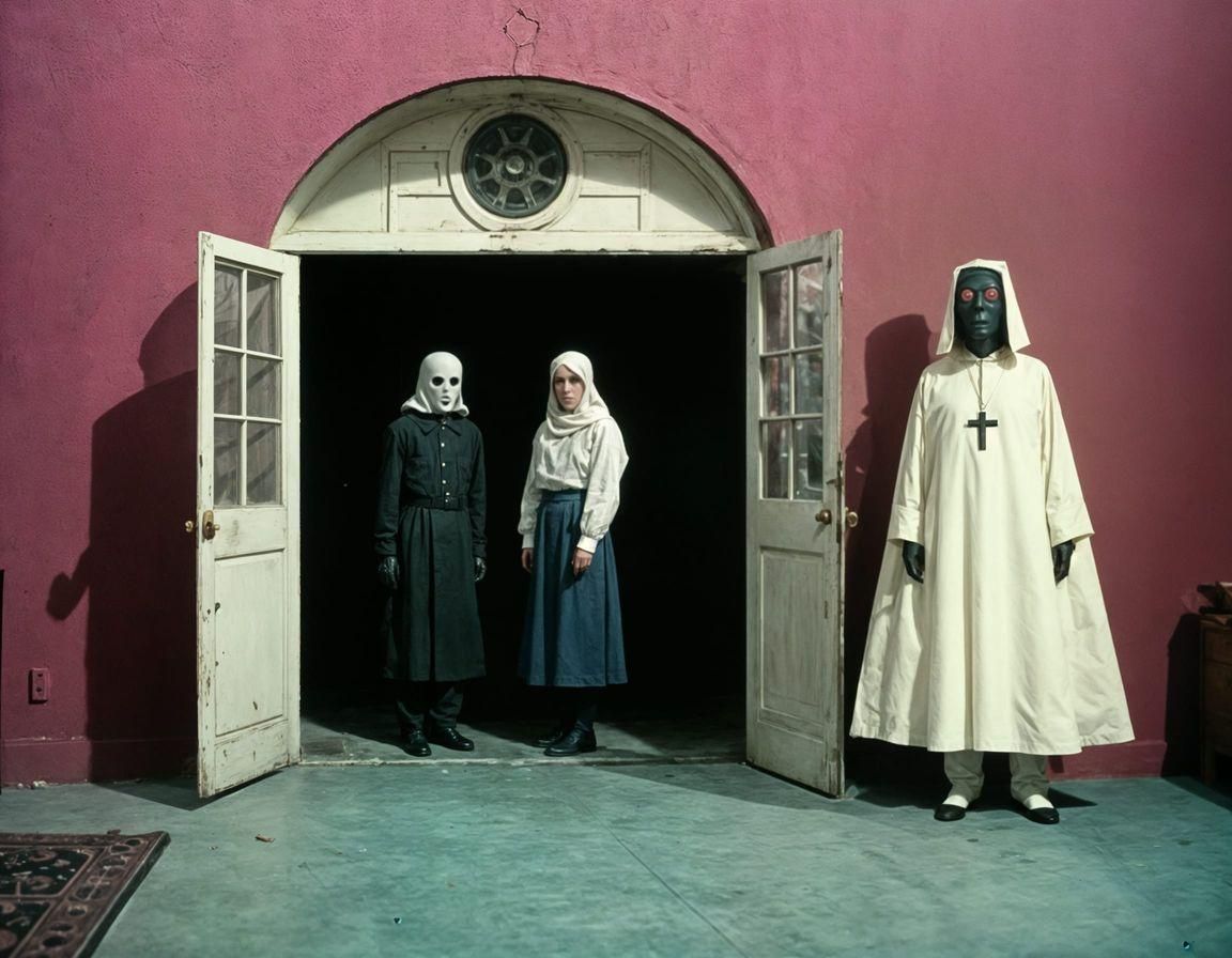 Occult Wolfman Cultist Robot in Folk Horror Style