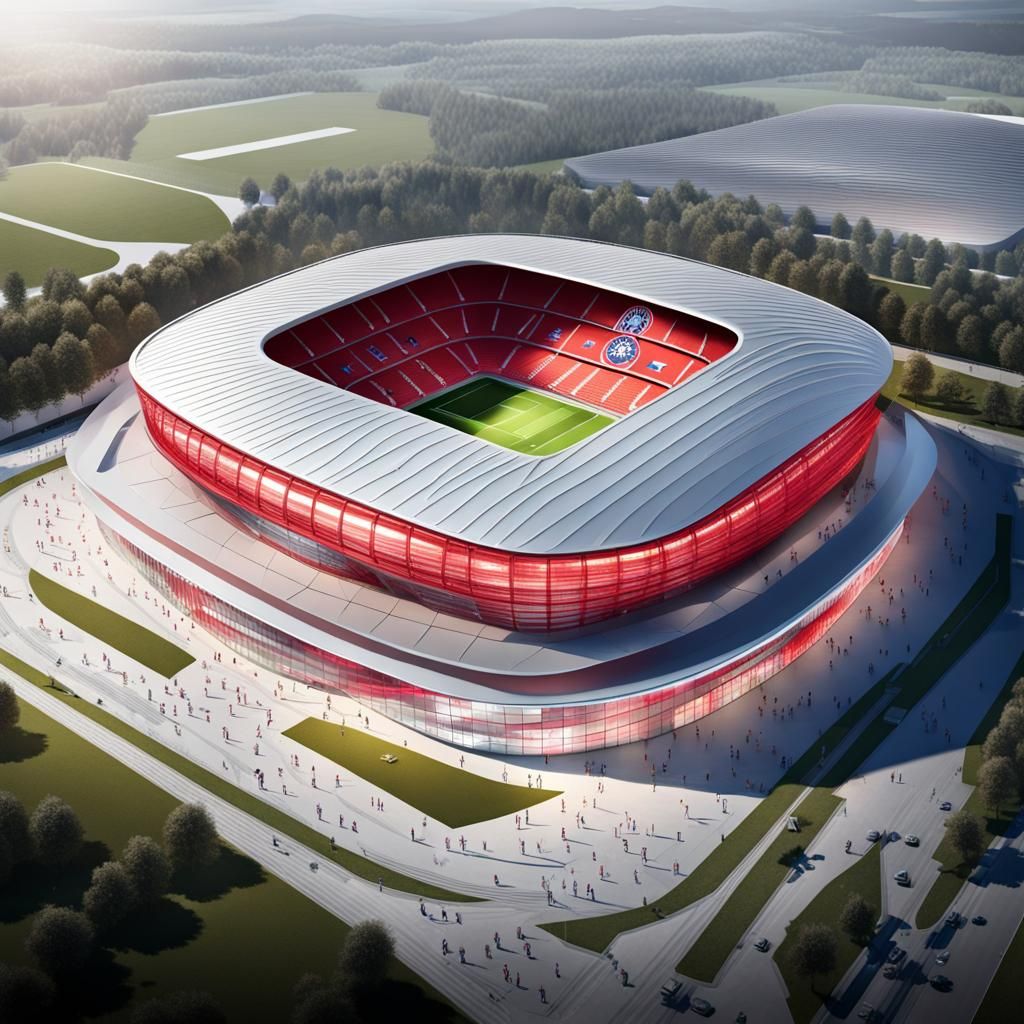 Futuristic FC Bayern Munich Stadium Exterior