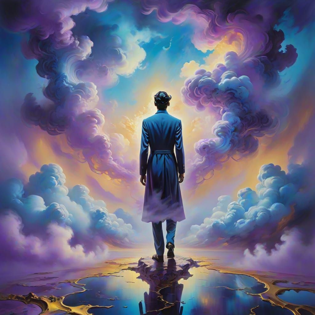 Surreal Figure in Dreamlike Abstract Expressionism