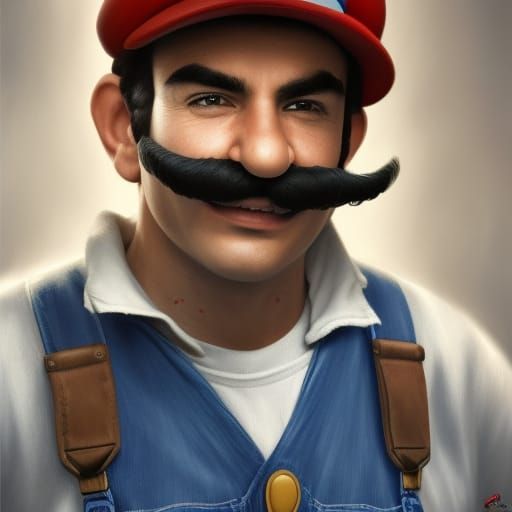 Hyperrealistic Portrait of Super Mario Brothers