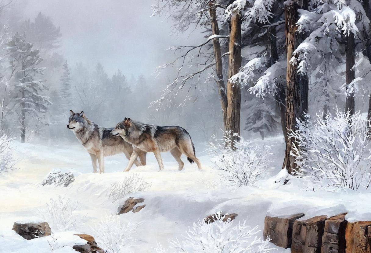 Simple Image of Wolves