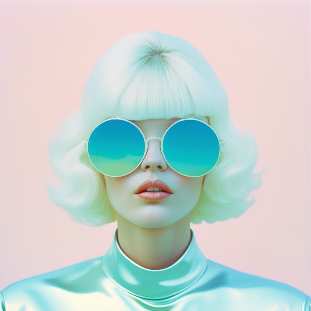 Abstract Rock Star with Opalescent Skin as Oil Painting