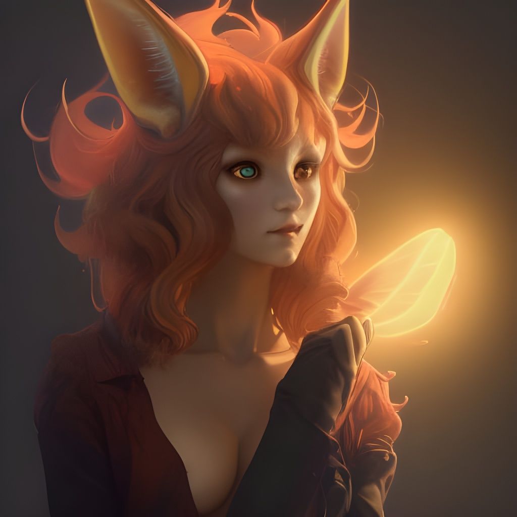 Demonic Eldridge Vulpix Portrait in Hyperdetailed Style