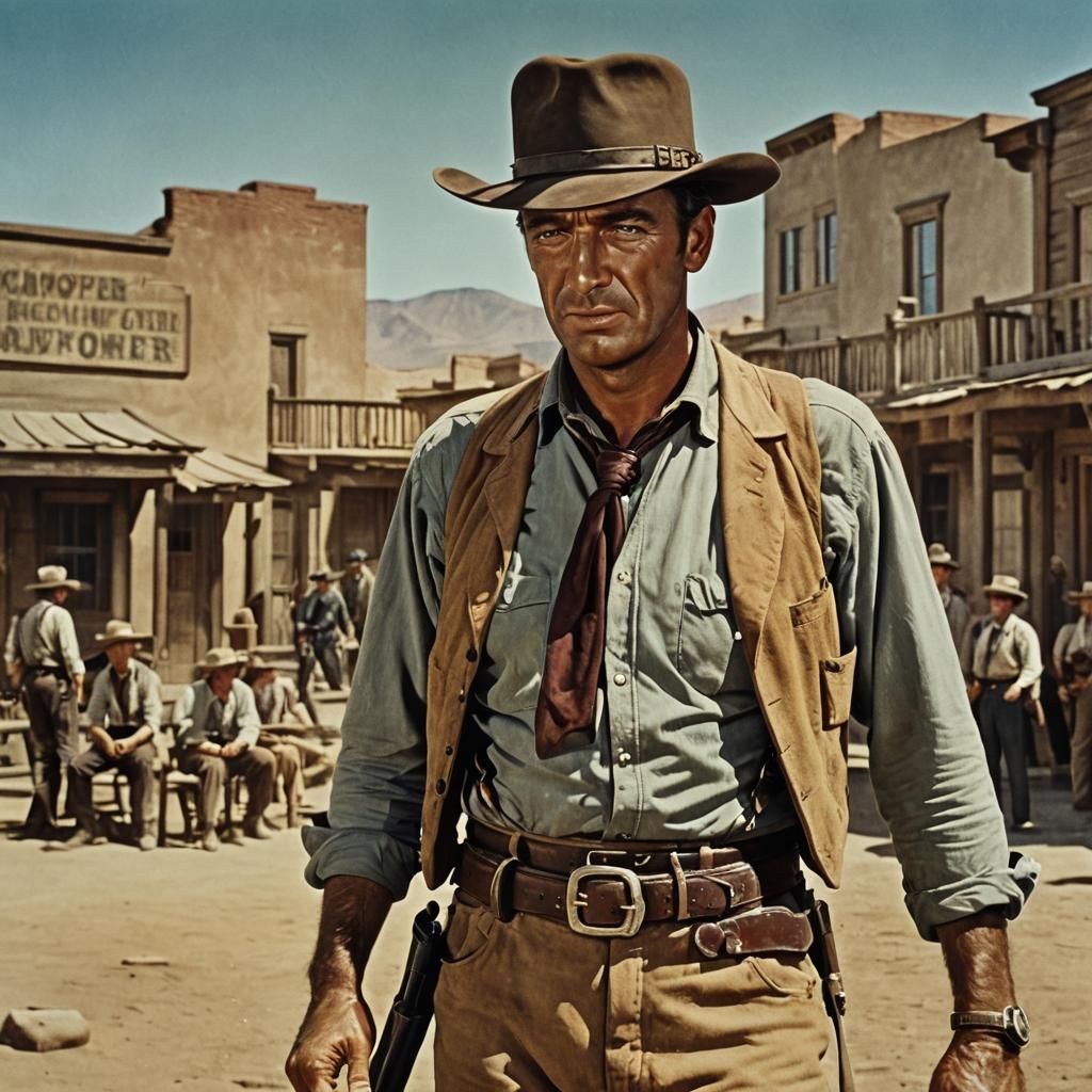 Gary Cooper in High Noon: Cinematic Film Still