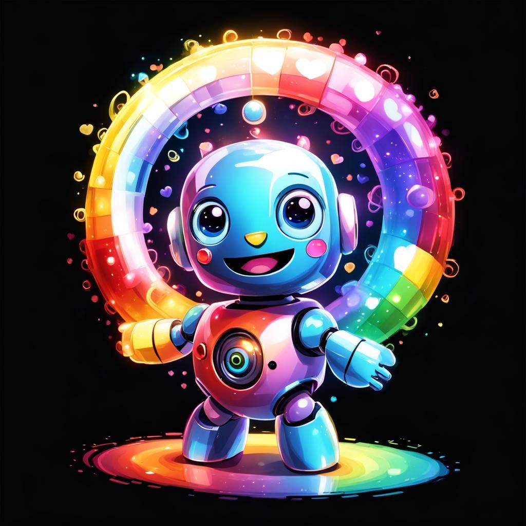 Cute Robot and colorful
