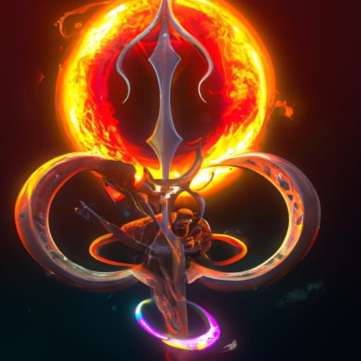 Fire Throne Sword Amidst Night Planets: Dark Fantasy