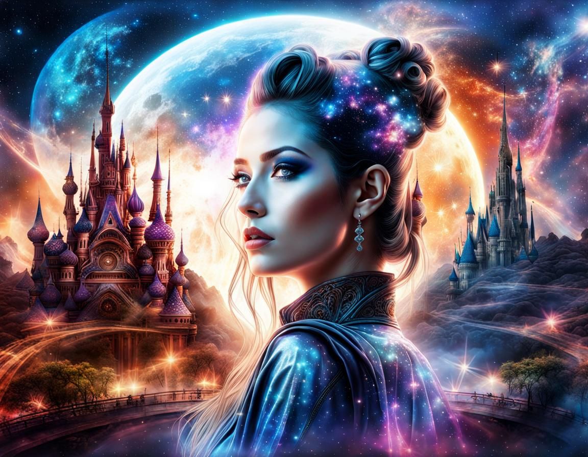 Female and Galaxy Theme Park