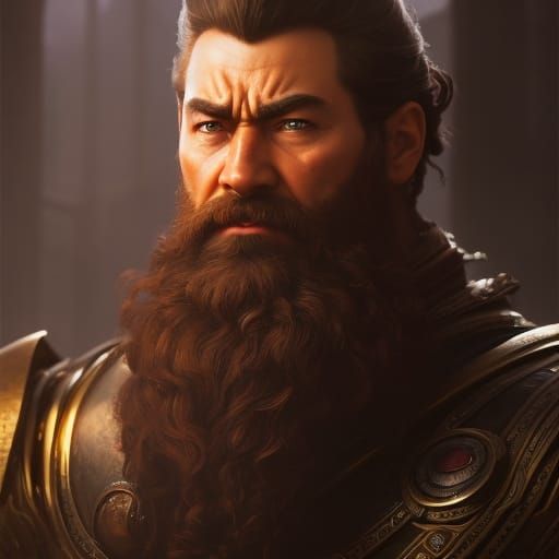 Dark Fantasy Dwarven Blacksmith Portrait in Hyperrealism