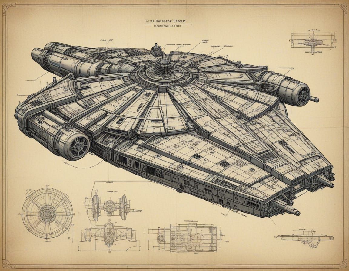 Steampunk Millennium Falcon Blueprint