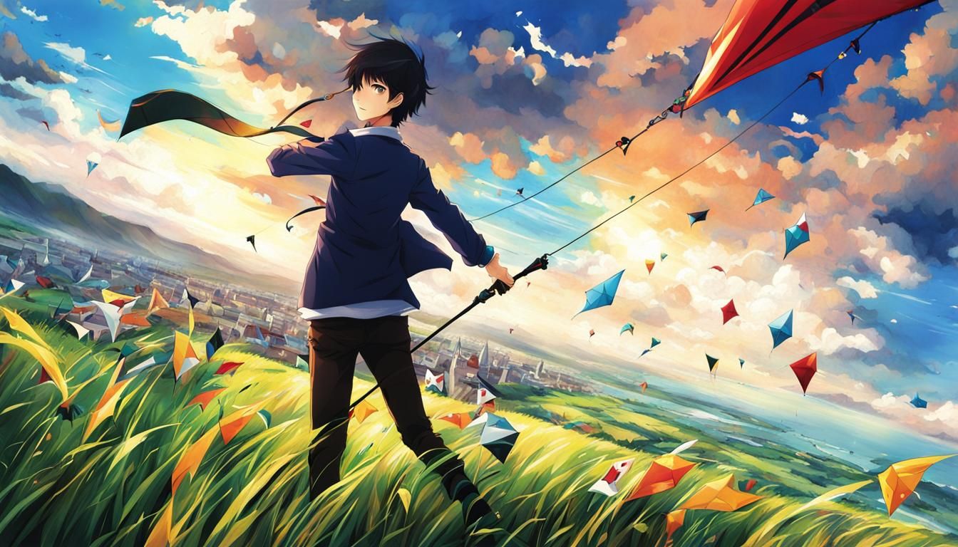 Anime Style Kite Illustration