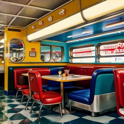 Nostalgic 1950s American Diner Interior