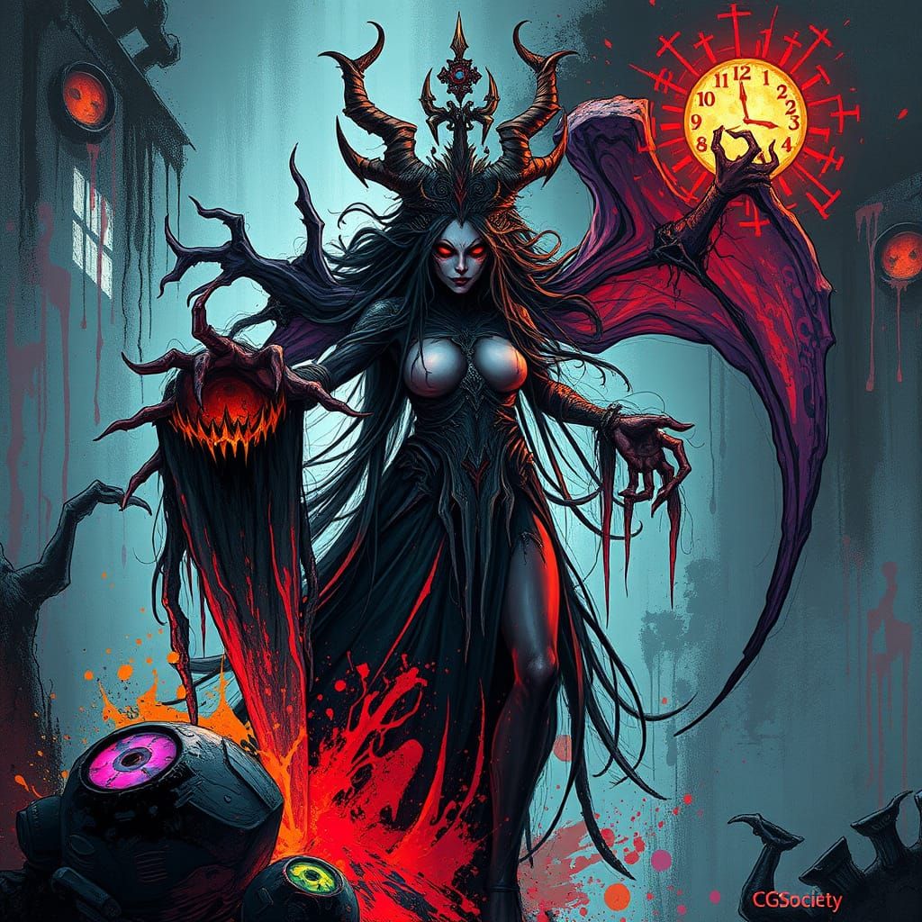 Goddess from folklore and mythology, an eerie, spooky, eldri...