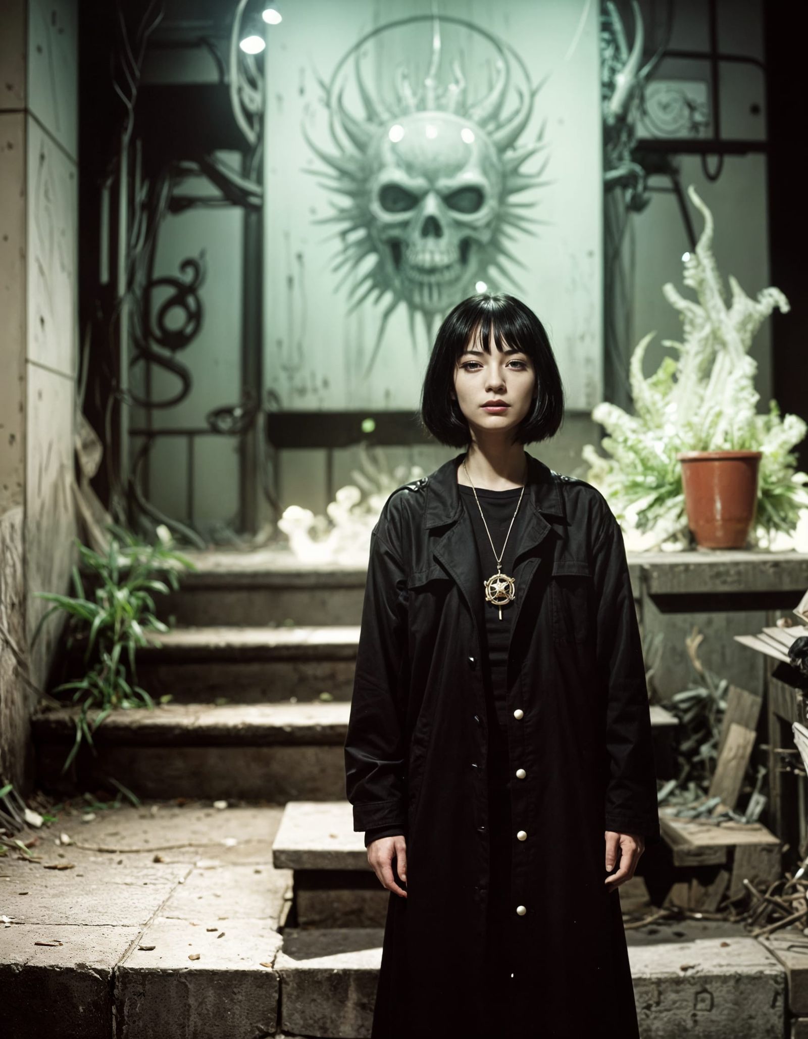 Surreal Cyberpunk Apocalypse in Analog Horror Style