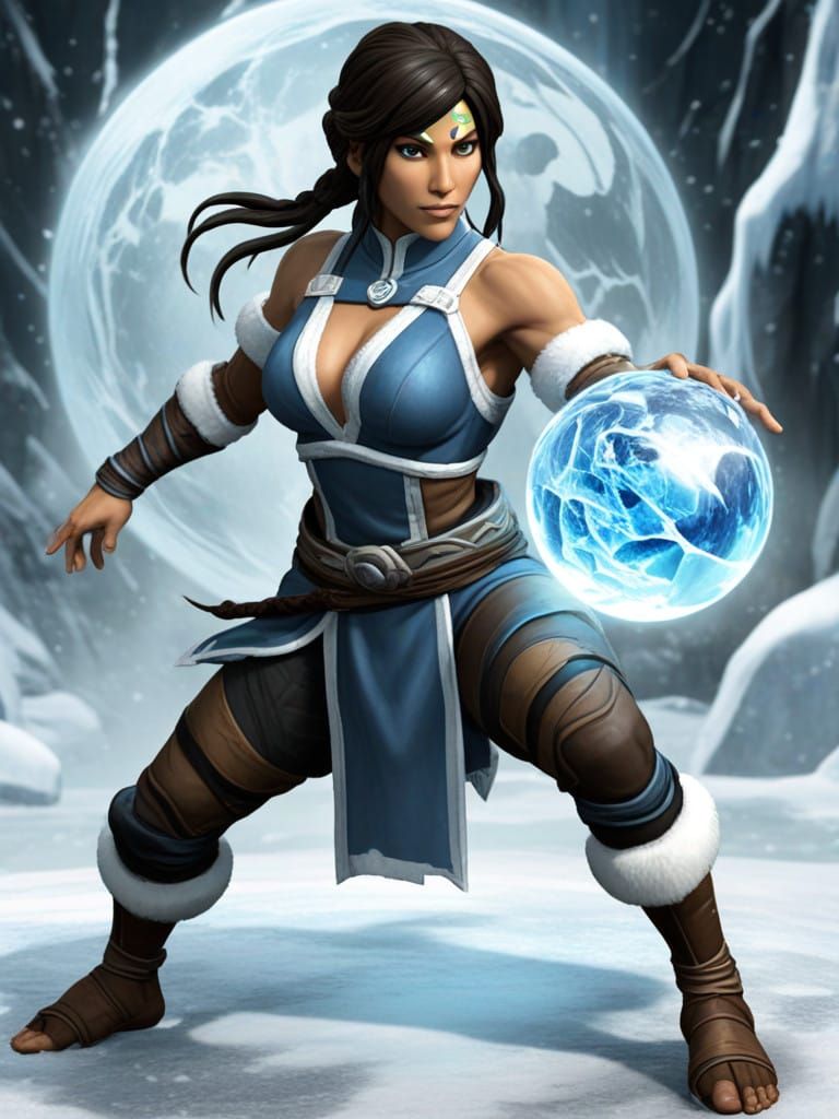 Korra Frozen in Mortal Kombat Iceball