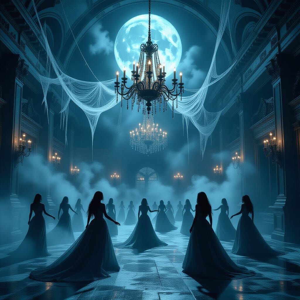 Ethereal New Year's Ball in Decaying Ballroom