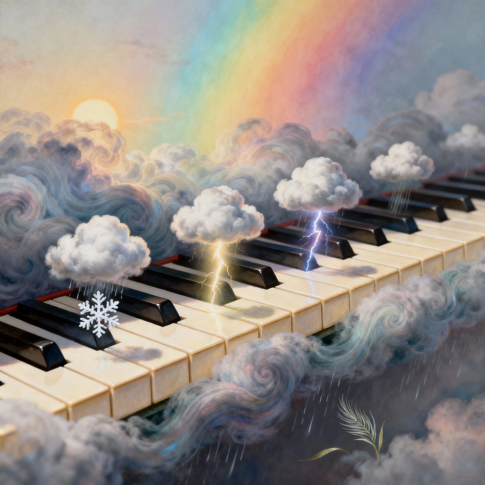 Ethereal Raincloud Piano Releasing Weather Phenomena