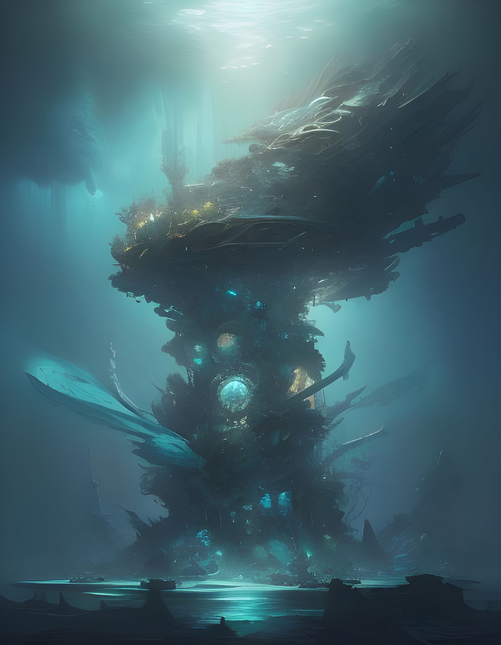 Fantasycore Underwater City: Detailed Concept Art