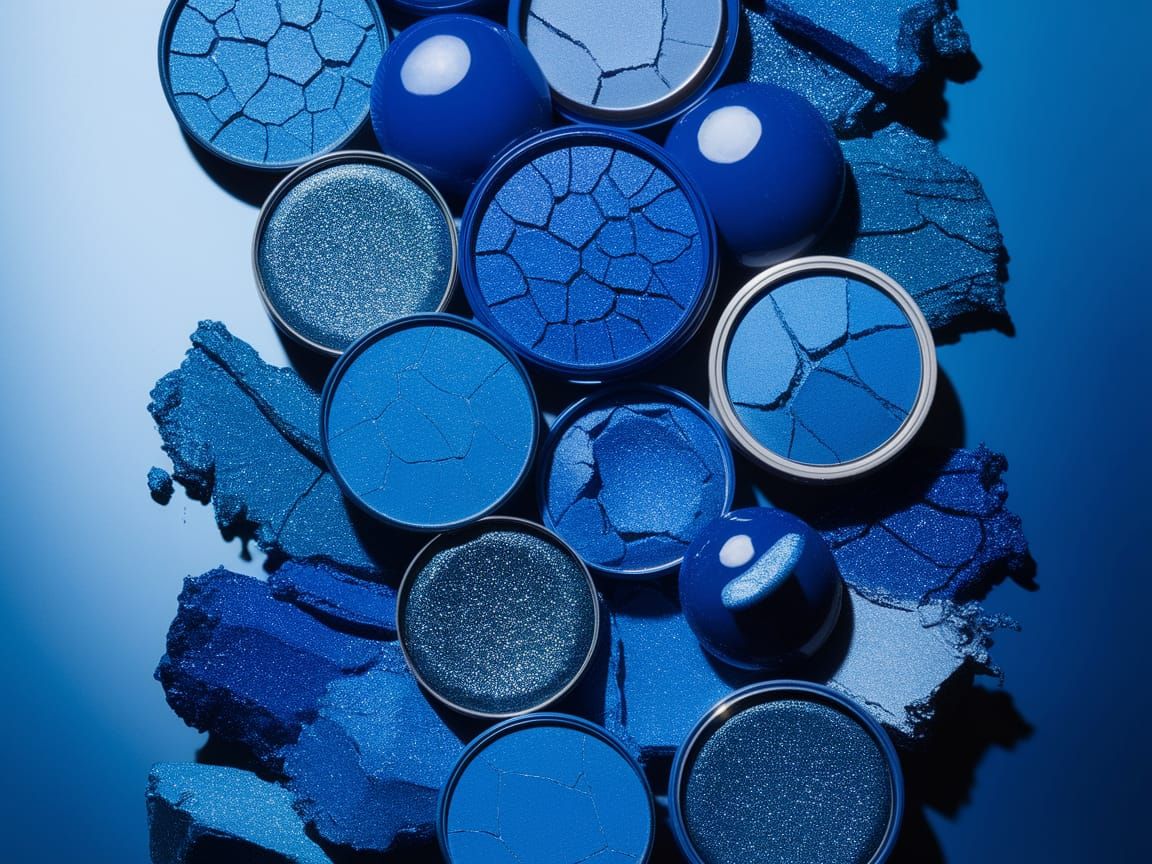 Visually Appealing Blue Eye Shadow Close-Up