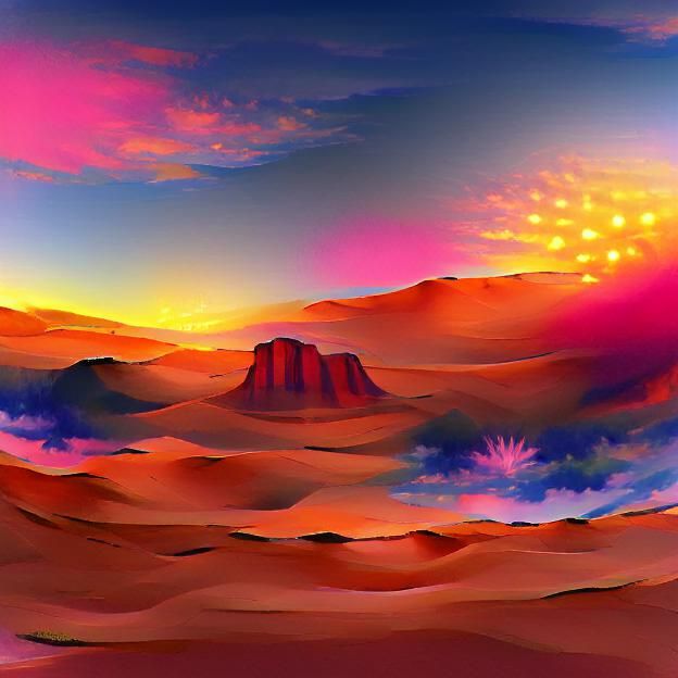 Euphoric Desert Sunrise Landscape