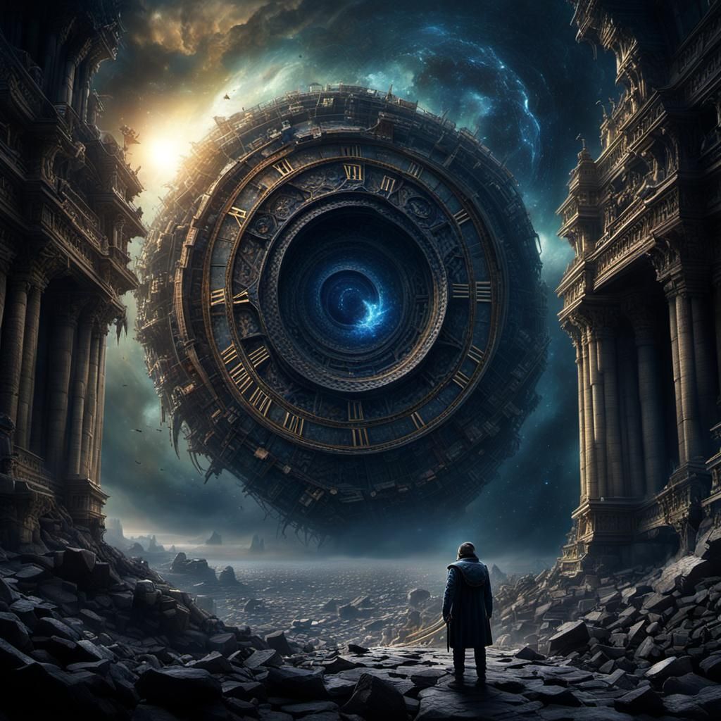 Time Unraveling: A Cosmic Digital Masterpiece