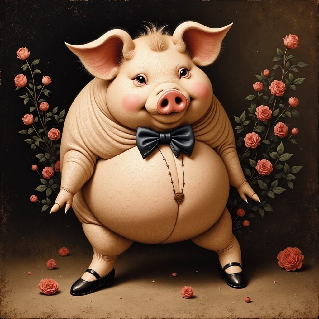 Pig Jazz Dancer in Da Vinci Style