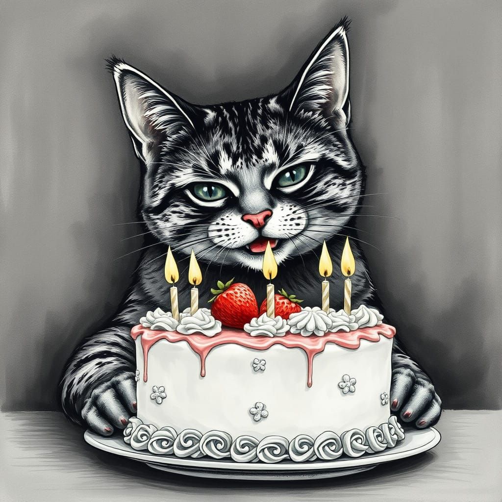 Macabre Whimsy in Vintage Gouache Style