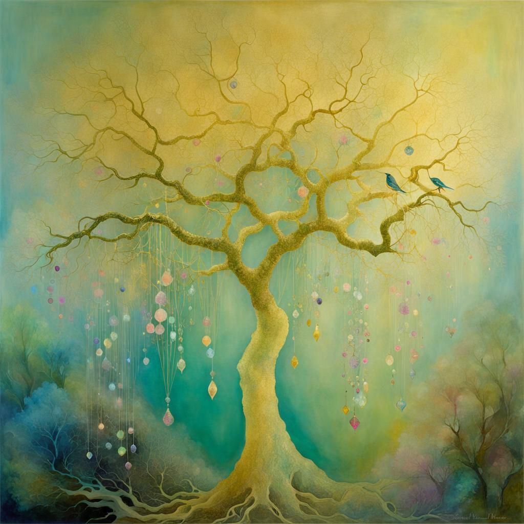 Surreal Crystal Tree Chandelier in Soft Colors