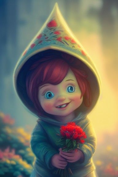 Charming Hand-Drawn Gnome in Disguise