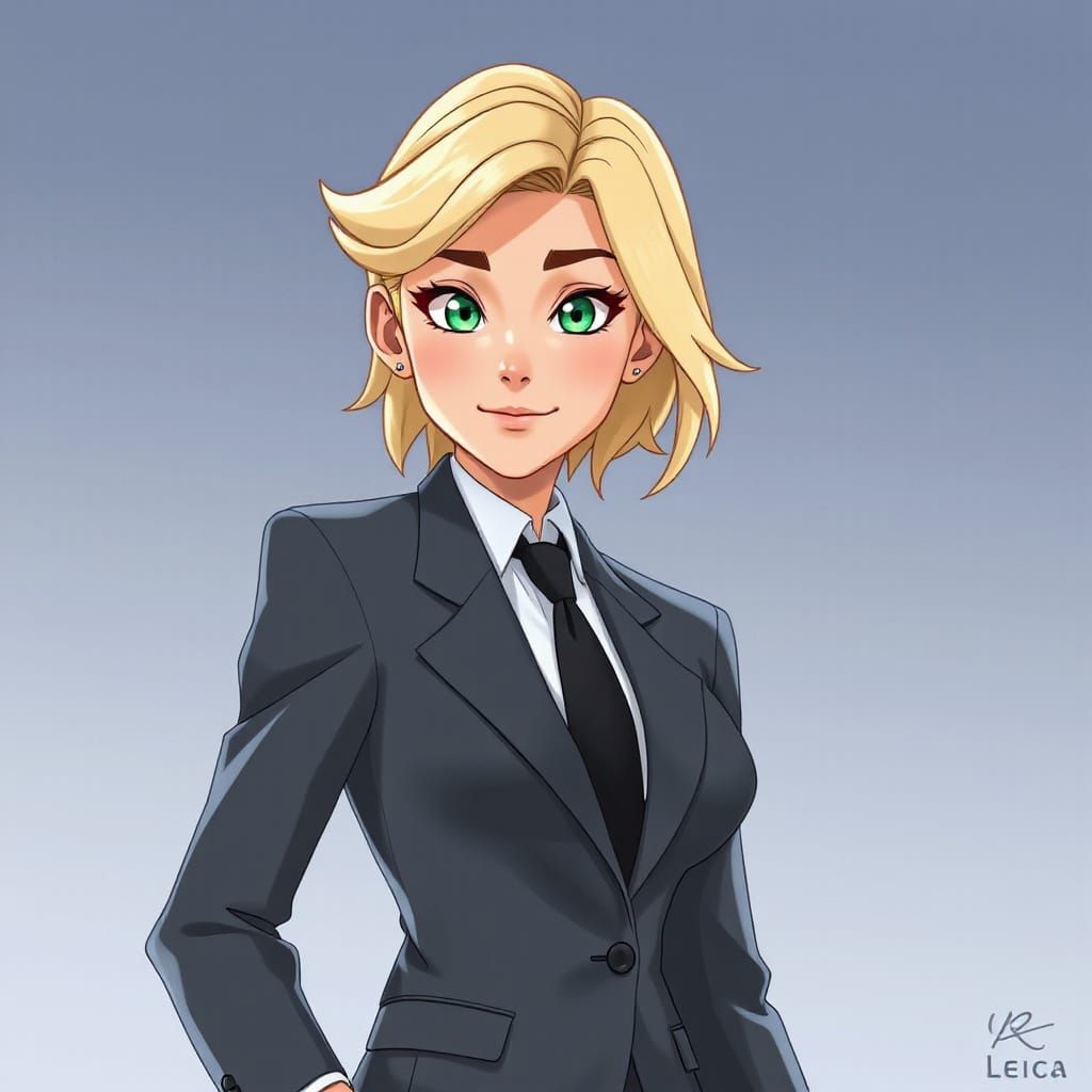 Leica Crusade Character in Cel-Shaded Anime Style