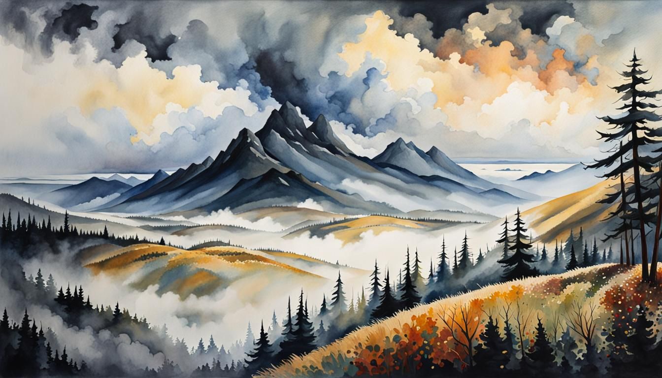 Creation of Heaven and Earth: Watercolor Masterpiece