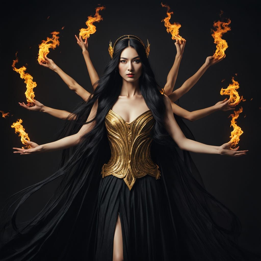 Renaissance Woman as Fire Goddess Amaterasu